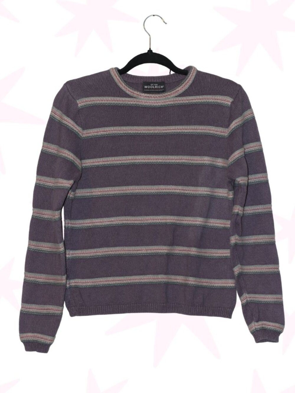 Woolrich ramie/cotton mediumweight rainbow stripe sweater M
